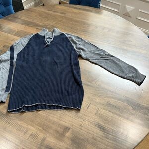 Nautica Men's Zip-Up Sweater in Navy and Gray